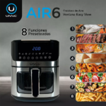 Freidora Sin Aceite De Aire Panel Digital Airfryer Premium 6,5 L Unnic Color Negro Air06 - Image 6