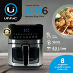 Freidora Sin Aceite De Aire Panel Digital Airfryer Premium 6,5 L Unnic Color Negro Air06